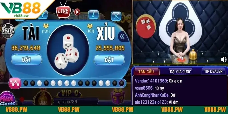 Tài xỉu live game bài đơn giản nhưng cực kỳ lôi cuốn tại VB88
